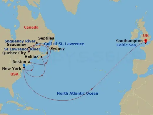 Itinerary schematic diagram