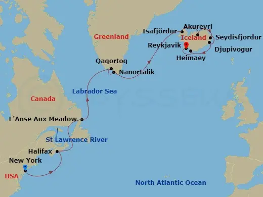 Itinerary schematic diagram