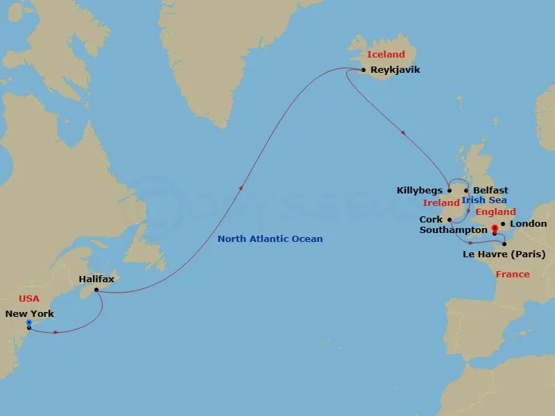 Itinerary schematic diagram