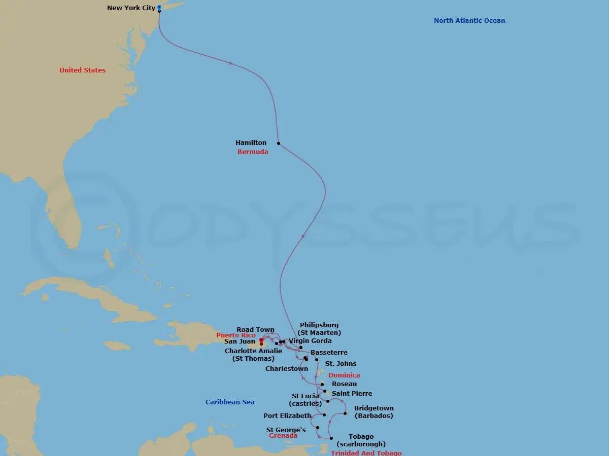Itinerary schematic diagram