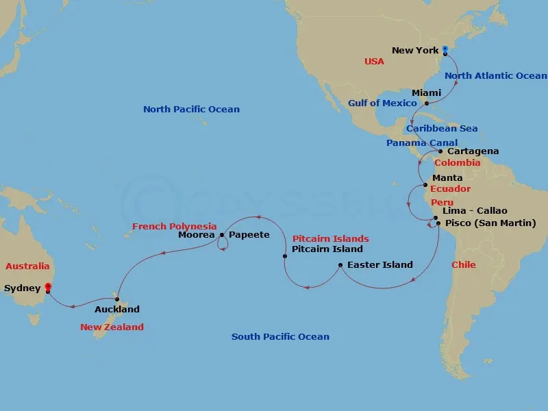 Itinerary schematic diagram