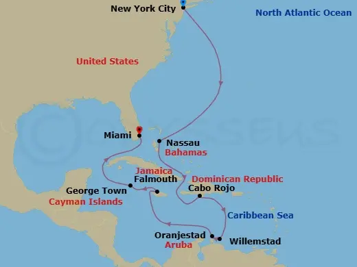 Itinerary schematic diagram