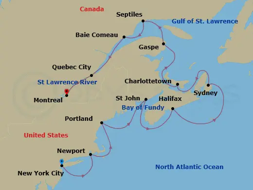 Itinerary schematic diagram