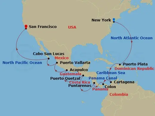 Itinerary schematic diagram