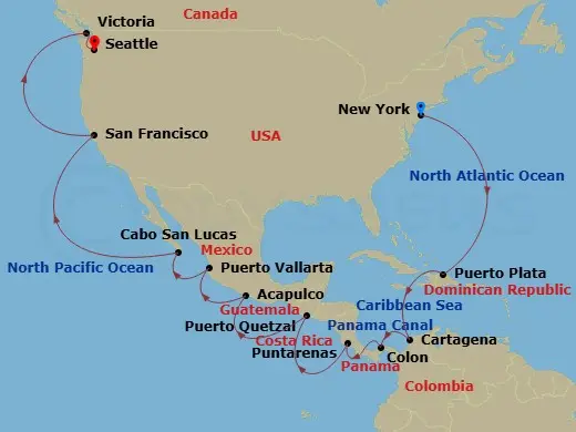 Itinerary schematic diagram