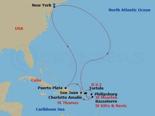 Itinerary schematic diagram
