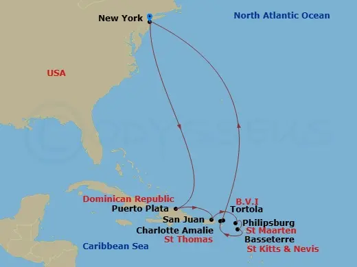 Itinerary schematic diagram