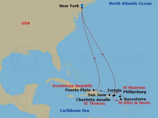 Itinerary schematic diagram
