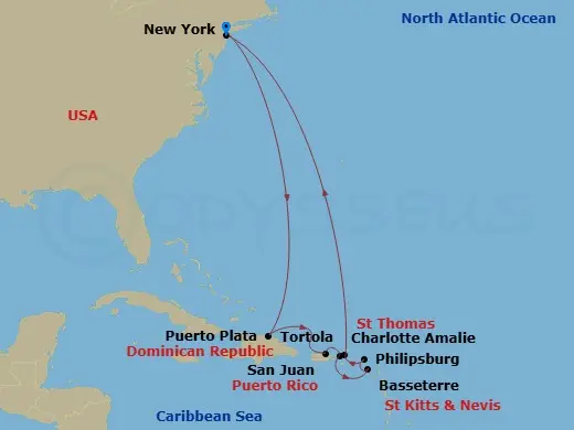 Itinerary schematic diagram
