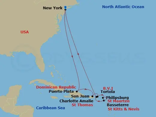 Itinerary schematic diagram