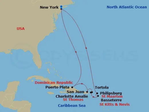 Itinerary schematic diagram