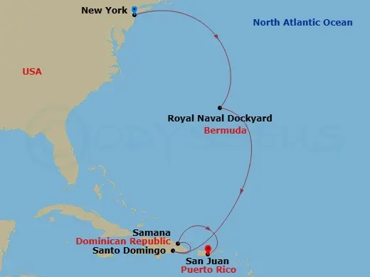 Itinerary schematic diagram