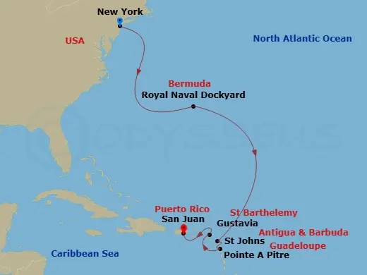 Itinerary schematic diagram