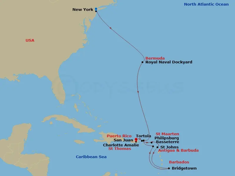Itinerary schematic diagram