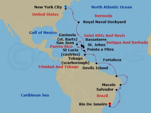 Itinerary schematic diagram