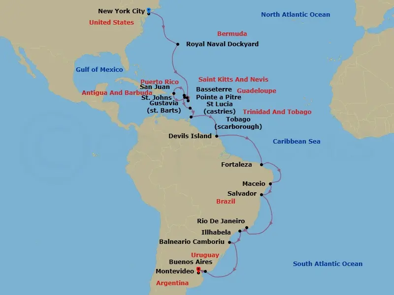Itinerary schematic diagram