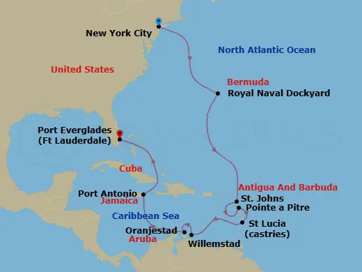 Itinerary schematic diagram