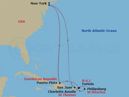 Itinerary schematic diagram