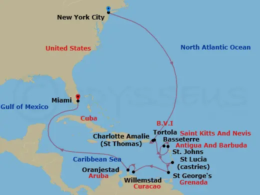 Itinerary schematic diagram