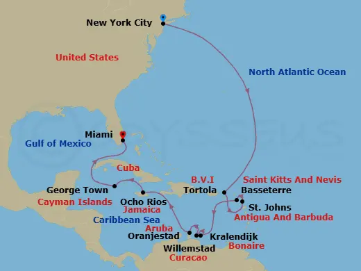 Itinerary schematic diagram