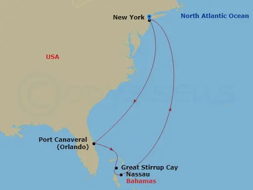 Itinerary schematic diagram