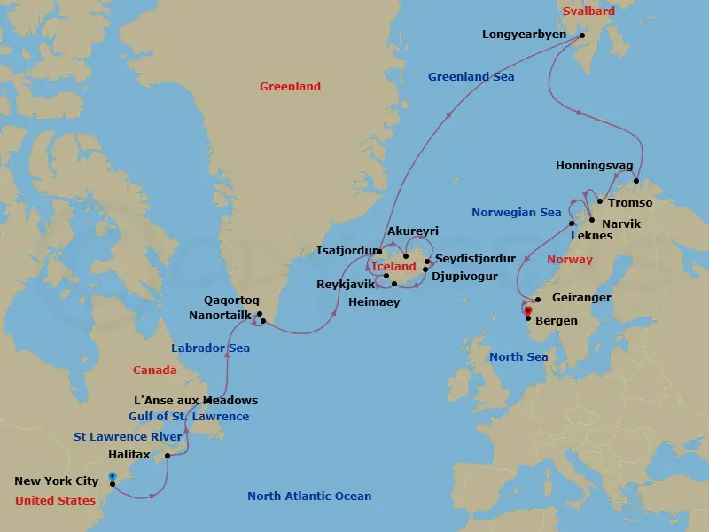 Itinerary schematic diagram
