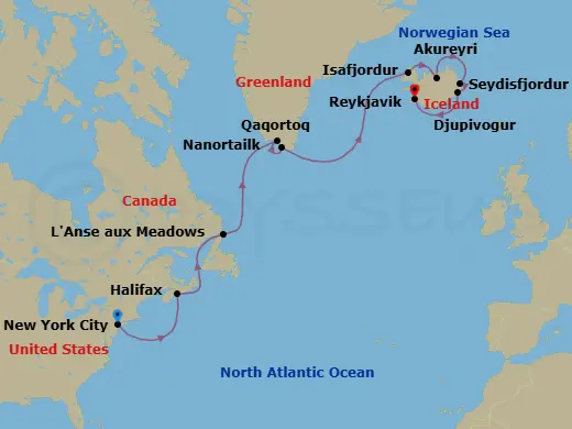 Itinerary schematic diagram