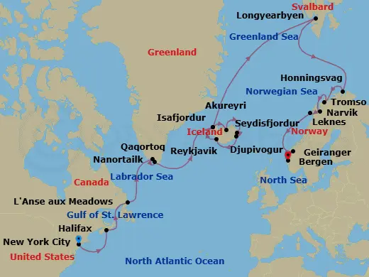 Itinerary schematic diagram