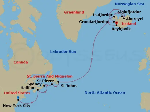 Itinerary schematic diagram