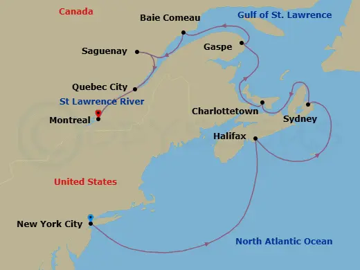 Itinerary schematic diagram