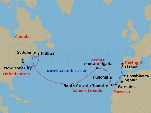 Itinerary schematic diagram