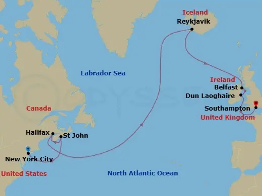 Itinerary schematic diagram