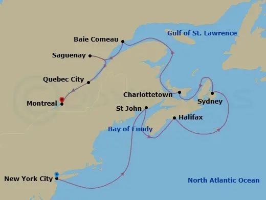 Itinerary schematic diagram