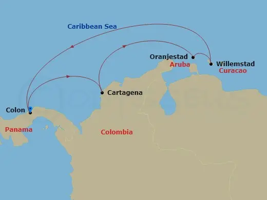Itinerary schematic diagram