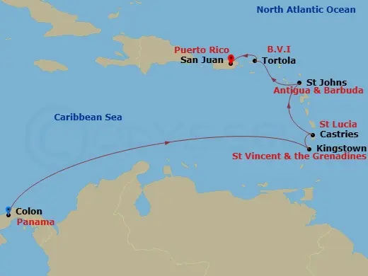 Itinerary schematic diagram