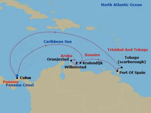 Itinerary schematic diagram
