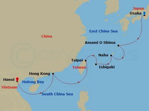 Itinerary schematic diagram