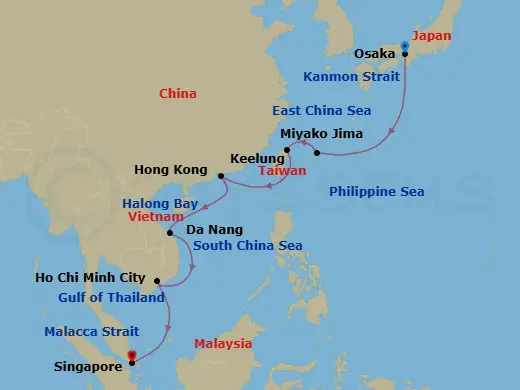 Itinerary schematic diagram