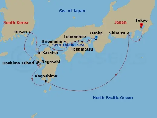 Itinerary schematic diagram