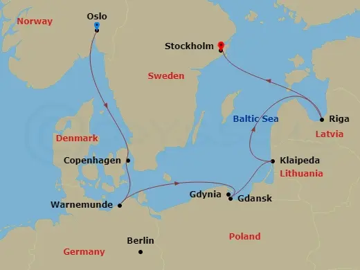 Itinerary schematic diagram