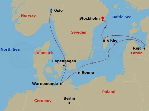 Itinerary schematic diagram