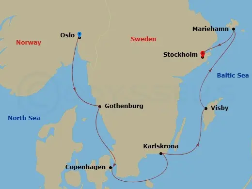 Itinerary schematic diagram