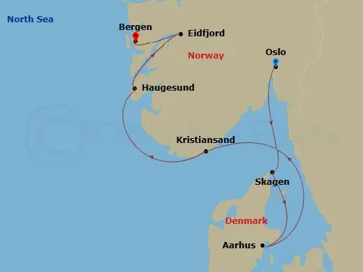 Itinerary schematic diagram