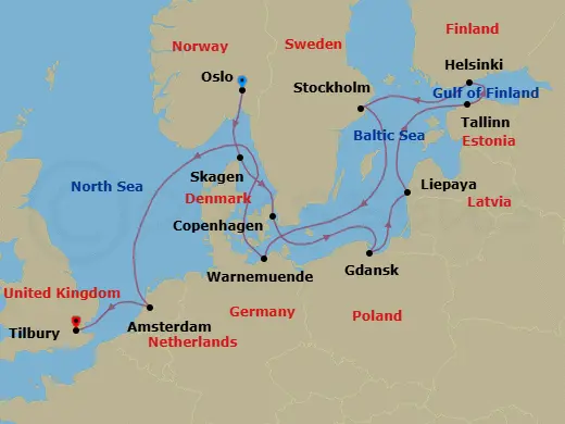 Itinerary schematic diagram