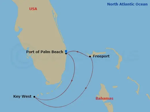 Itinerary schematic diagram