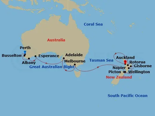 Itinerary schematic diagram
