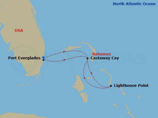 Itinerary schematic diagram