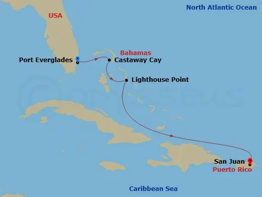 Itinerary schematic diagram