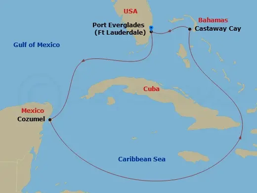 Itinerary schematic diagram