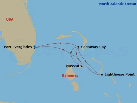 Itinerary schematic diagram
